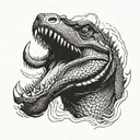 komodo dragon tongue coming tattoo design idea