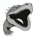 komodo dragon tongue coming tattoo design idea