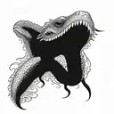 komodo dragon tongue coming tattoo design idea
