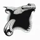 komodo dragon tongue coming tattoo design idea