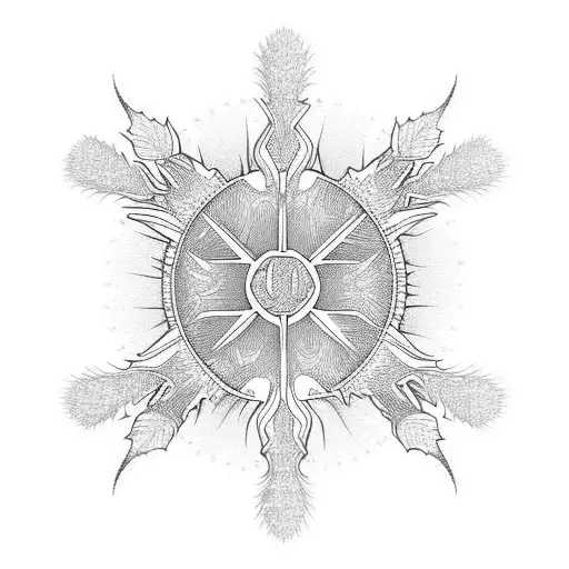 thistle thorns road cracks  tattoo design idea