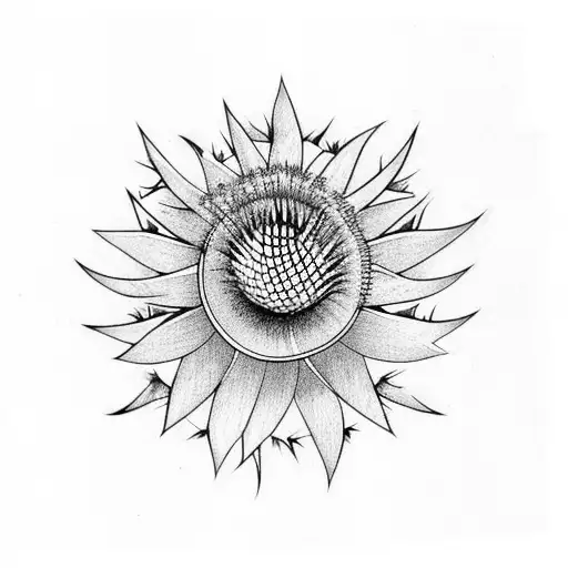 thistle thorns  cracks  tattoo design idea
