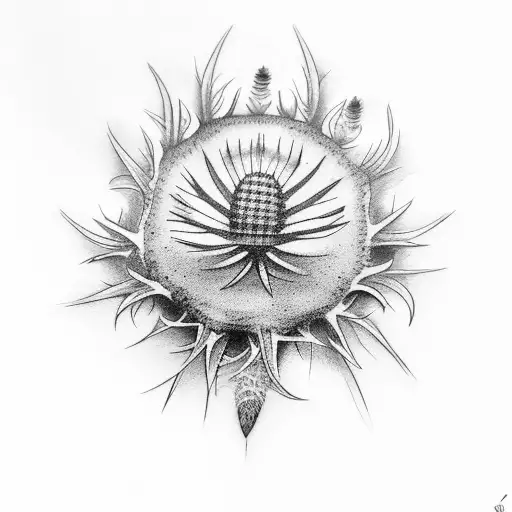 thistle tattoo design idea