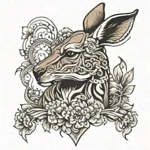 kangaroo tattoo design idea