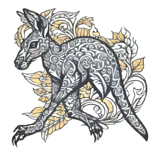 kangaroo in australia tattoo design idea