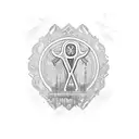 the word yeshua with a background  tattoo design idea