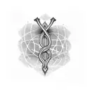 the word yeshua with a background  tattoo design idea