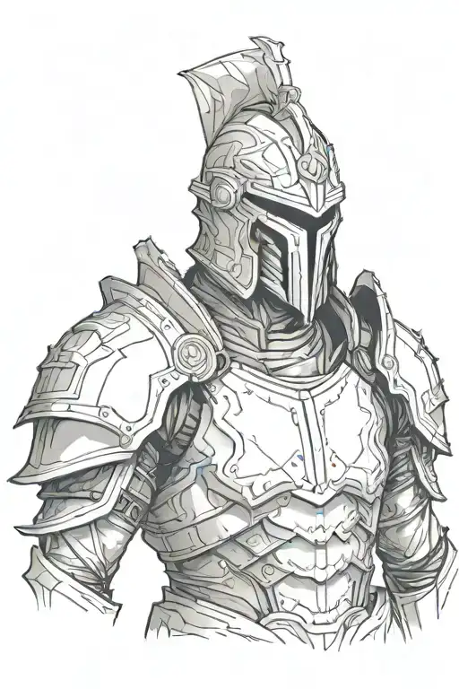 make the armor face slightly to the side tattoo design idea