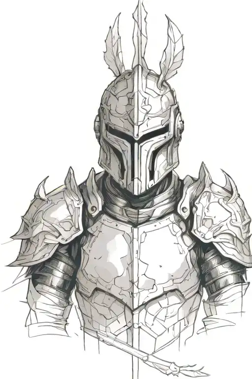 exaggerates the armor more, especially the helmet tattoo design idea