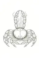 make a japanese crab, dotted linear style tattoo design idea