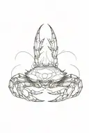 make a crab from the deep, dotted linear style tattoo design idea