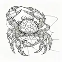 make a giant crab, dotted linear style tattoo design idea