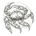 make a giant crab, dotted linear style tattoo design idea