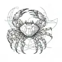 make a giant crab, dotted linear style tattoo design idea