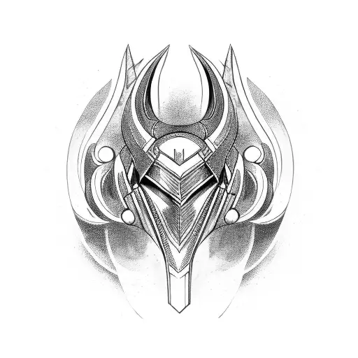 heimdall playing gjallarhorn tattoo design idea