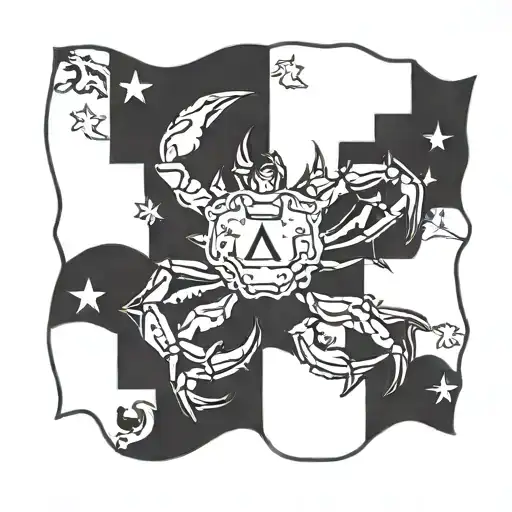 maryland crab flag tattoo design idea