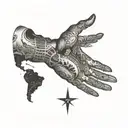 Total world domination tattoo with a hand holding the world tattoo design idea