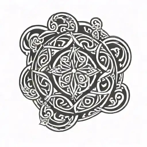 Celtic circle with leprechaun in the center   tattoo design idea