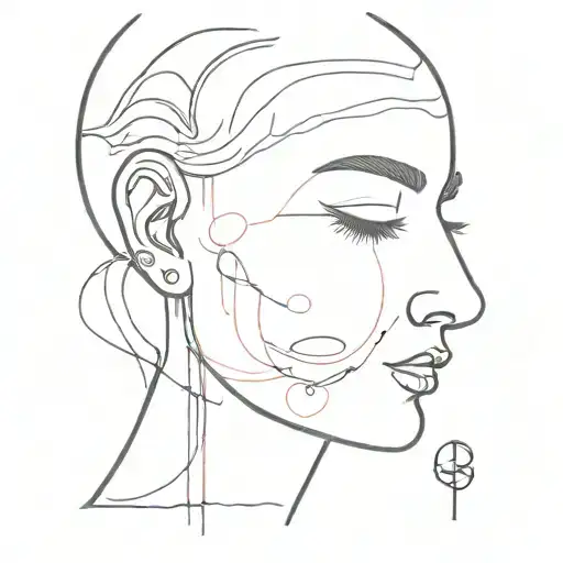 human face with an eye that can see an ear that listens to the heart and brain that can solve all problems tattoo design idea