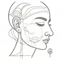 human face with an eye that can see an ear that listens to the heart and brain that can solve all problems tattoo design idea