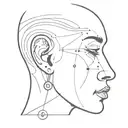 human face with an eye that can see an ear that listens to the heart and brain that can solve all problems tattoo design idea