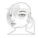 human face with an eye that can see an ear that listens to the heart and brain that can solve all problems tattoo design idea