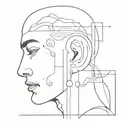 human face with an eye that can see an ear that listens to the heart and brain that can solve all problems tattoo design idea