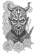 simple Darth maul in black  tattoo design idea