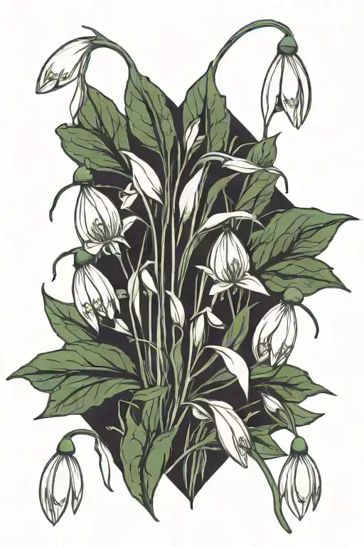 snowdrop holly tattoo design idea