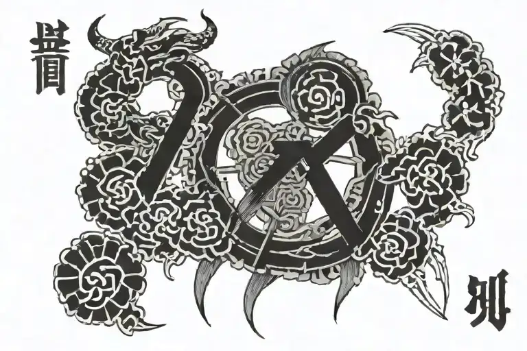roman numerals IV・XIV・MMII tattoo design idea