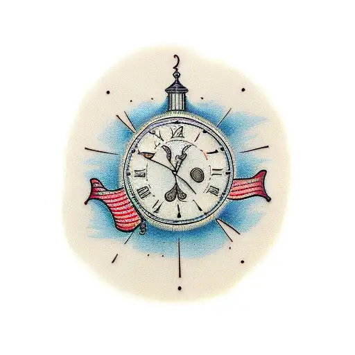 birth clocks tattoo design idea