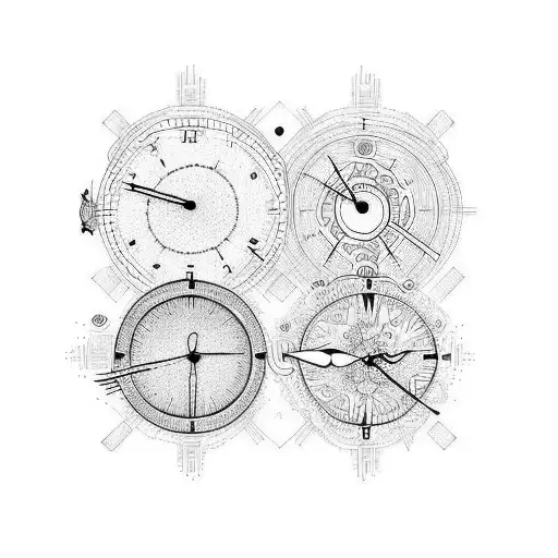 2 birth clocks tattoo design idea