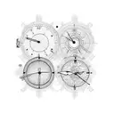 2 birth clocks tattoo design idea