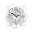 2 birth clocks tattoo design idea