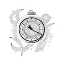2 birth clocks tattoo design idea