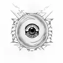 A fusion of Itachi Uchiha's Sharingan eye and Levi Ackerman's Survey Corps emblem tattoo design idea