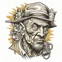 gangster drug dealing hustler AND Goon tattoo design idea