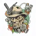 gangster drug dealing hustler AND Goon tattoo design idea