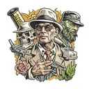gangster drug dealing hustler AND Goon tattoo design idea