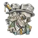 gangster drug dealing hustler AND Goon tattoo design idea