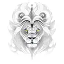 A lion and a phoenix symbolizing the balance between strength and spirituality tattoo design idea