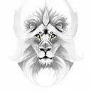 A lion and a phoenix symbolizing the balance between strength and spirituality tattoo design idea