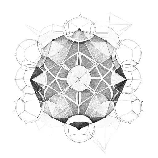 design a tatoo that Buckminster Fuller might design. start with a sideways hexagon. fill the interior with triangles. tattoo design idea