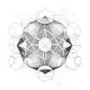 design a tatoo that Buckminster Fuller might design. start with a sideways hexagon. fill the interior with triangles. tattoo design idea