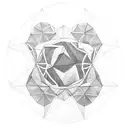 design a tatoo that Buckminster Fuller might design. start with a sideways hexagon. fill the interior with triangles. tattoo design idea