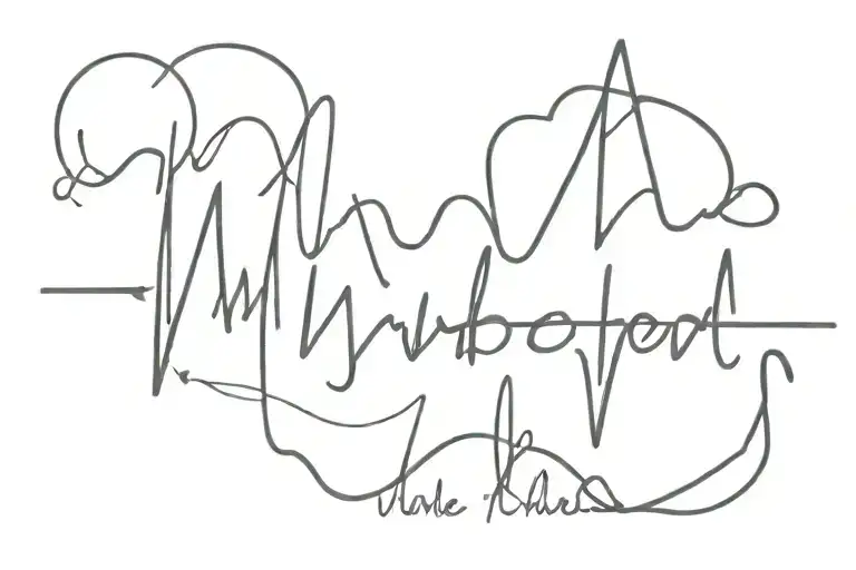 name heartbeat line tattoo design idea