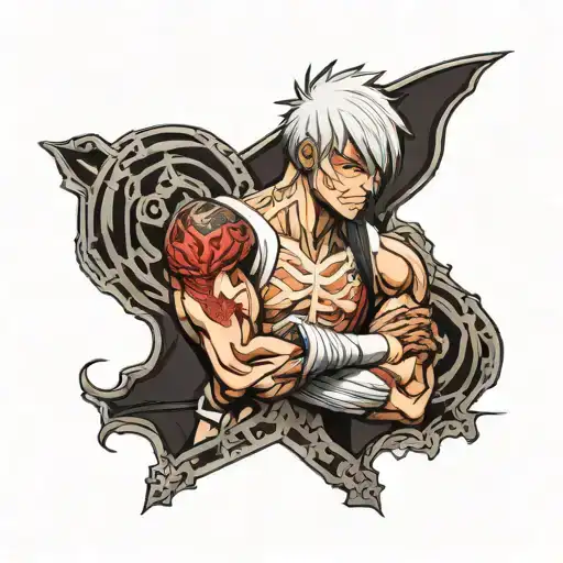 Polynesian right arm Ken Kaneki tattoo design idea