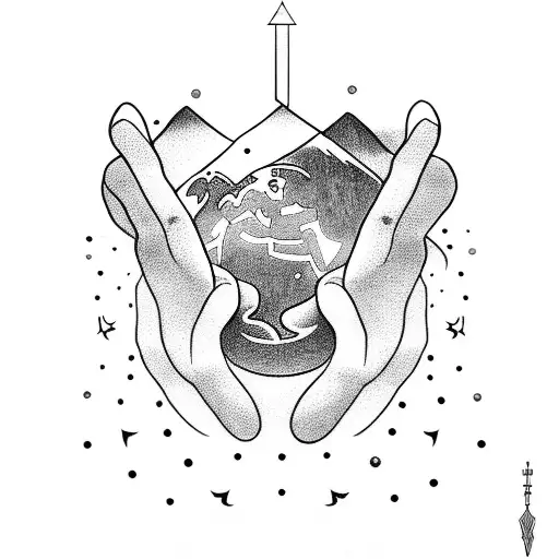 god holding the world in his hands  tattoo design idea