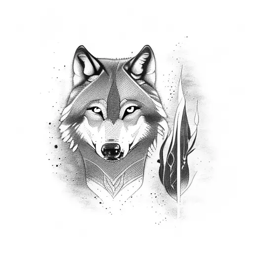 the body of a woman with a wolf spirit leaving her body tattoo design idea