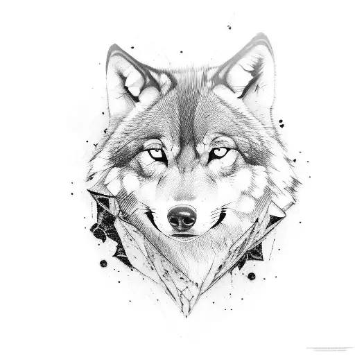 the upper body of a woman with an wolf spirit leaving her body tattoo design idea